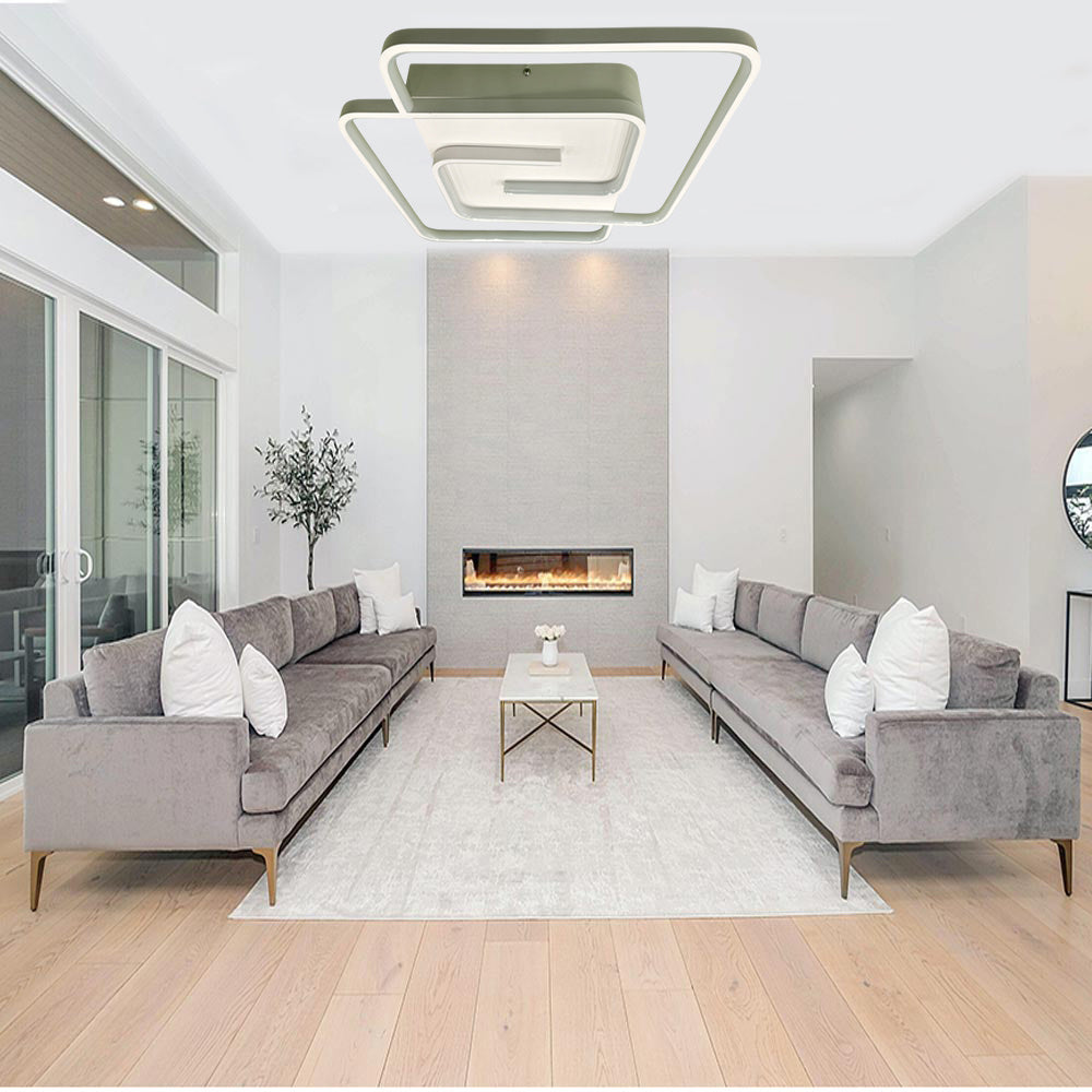 Plafoniera da soffitto a led 48 watt quadrata lampadario moderno da cucina soggiorno luce fredda 6500k