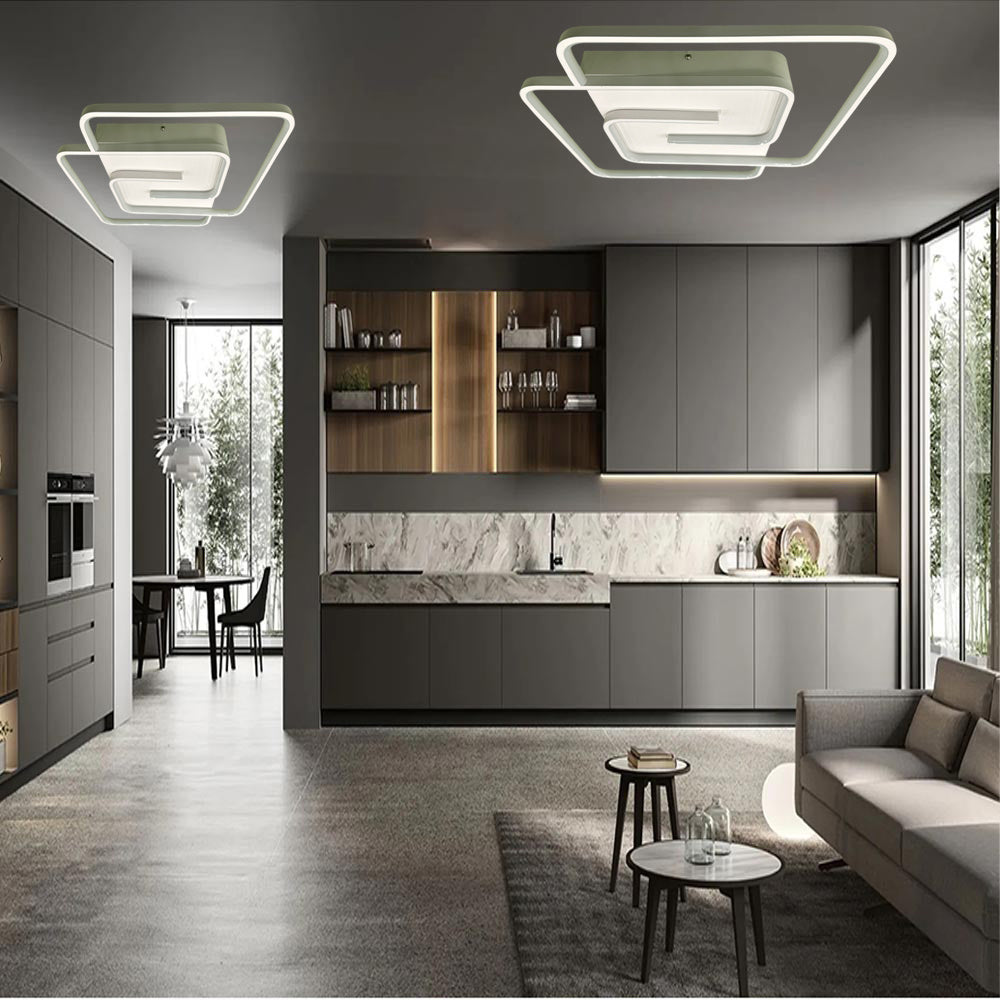 Plafoniera da soffitto a led 48 watt quadrata lampadario moderno da cucina soggiorno luce fredda 6500k