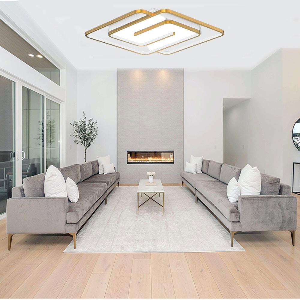 Plafoniera da soffitto a led 48 watt quadrata lampadario moderno da cucina soggiorno luce fredda 6500k