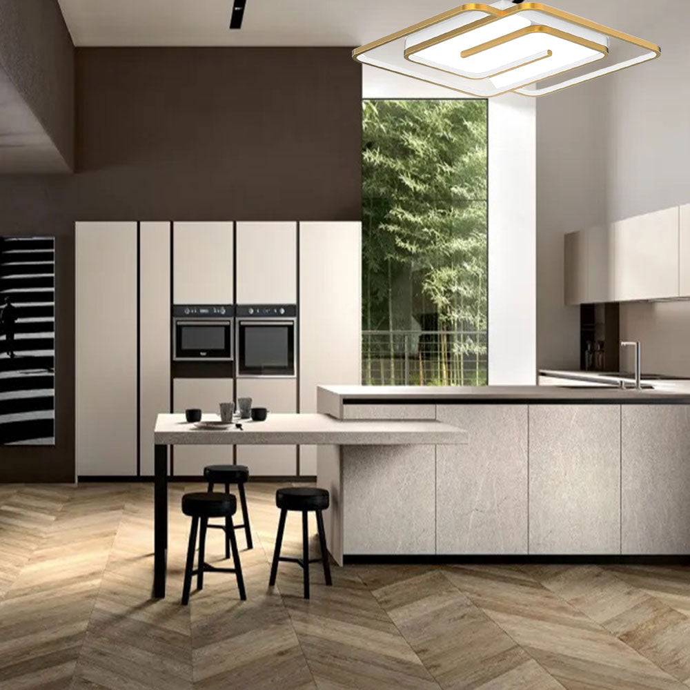 Plafoniera da soffitto a led 48 watt quadrata lampadario moderno da cucina soggiorno luce fredda 6500k