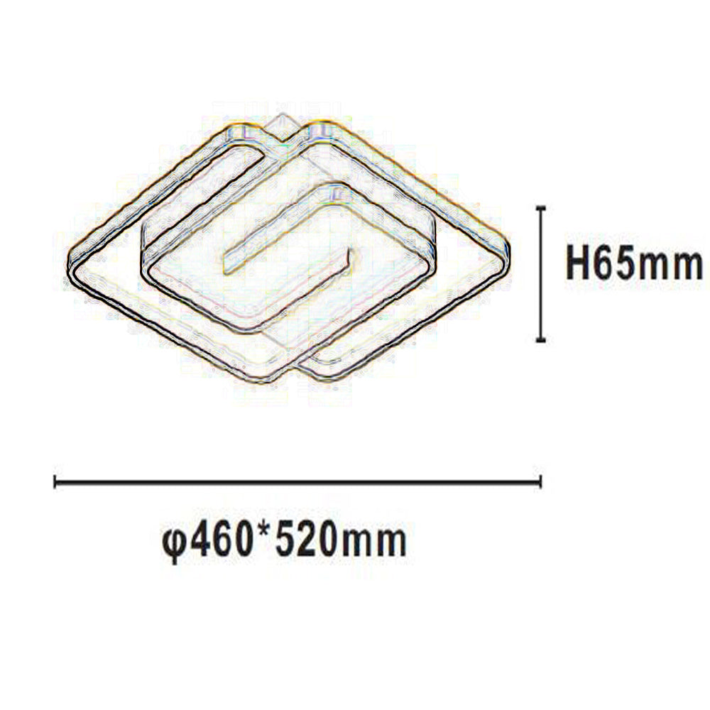 Plafoniera da soffitto a led 48 watt quadrata lampadario moderno da cucina soggiorno luce fredda 6500k