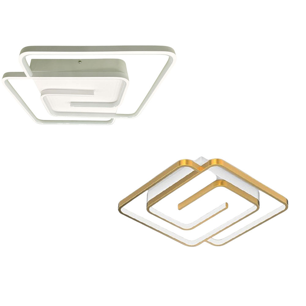 Plafoniera da soffitto a led 48 watt quadrata lampadario moderno da cucina soggiorno luce fredda 6500k