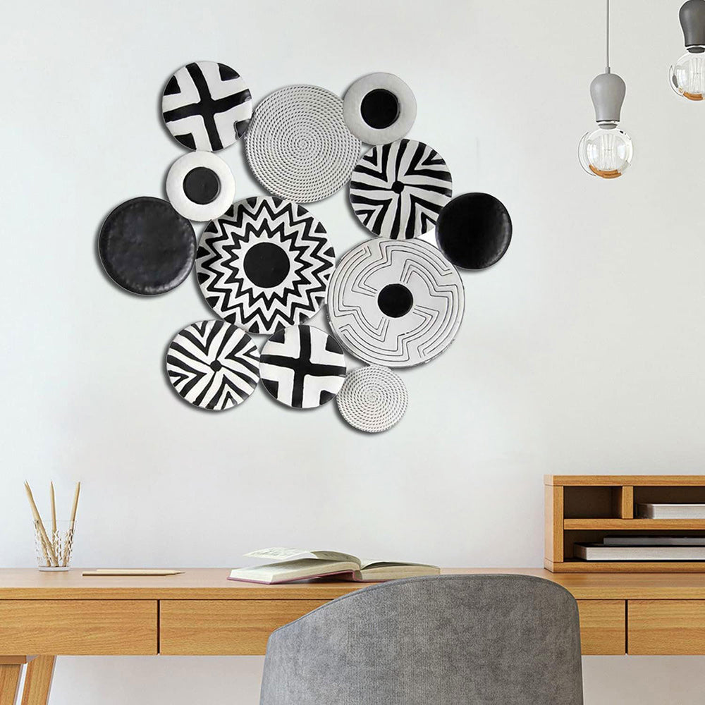 Quadro in metallo decorativo da parete pannello in metallo composizione etnico moderna decorazione casa