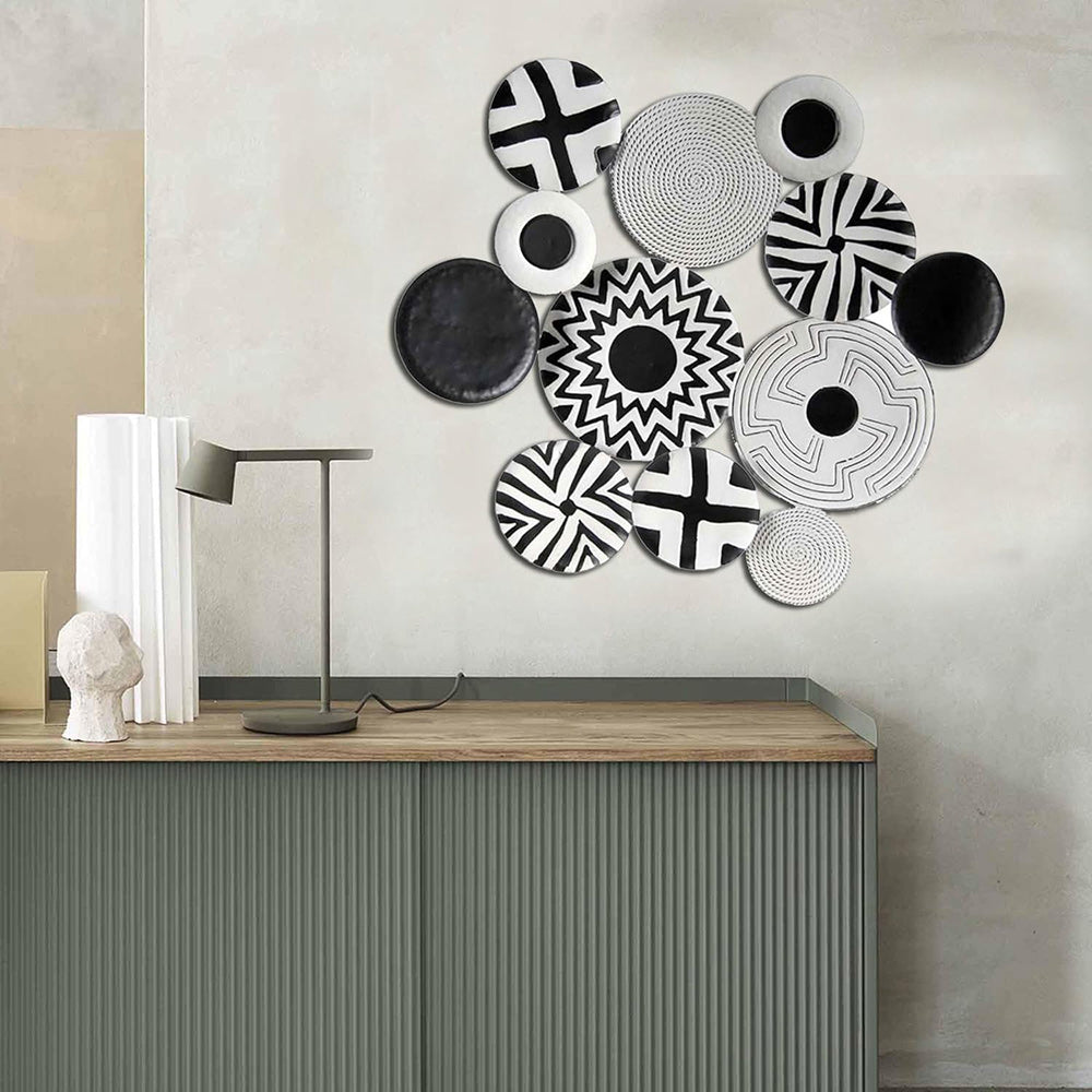 Quadro in metallo decorativo da parete pannello in metallo composizione etnico moderna decorazione casa