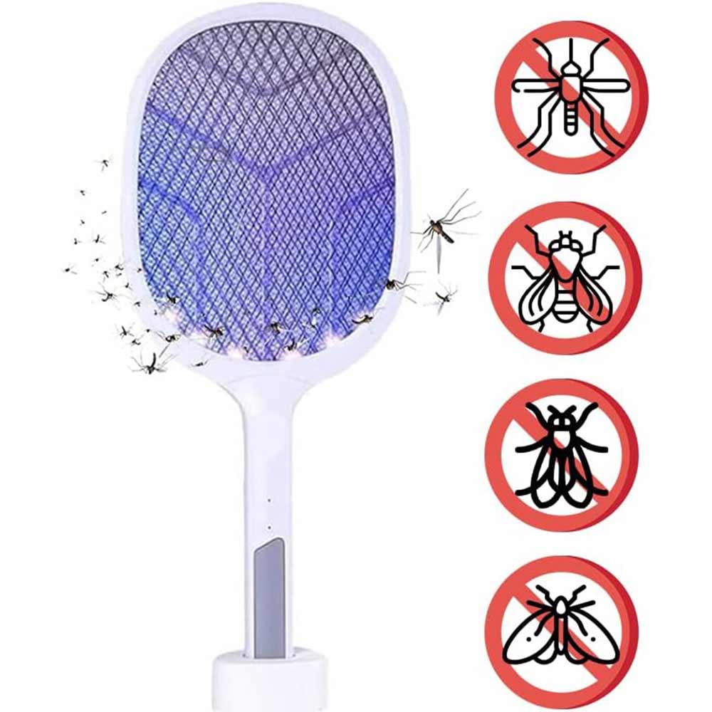 Racchetta elettrica antizanzare zanzariera ricaricabile con cavo usb fulmina insetti zanzare mosche insetticidi