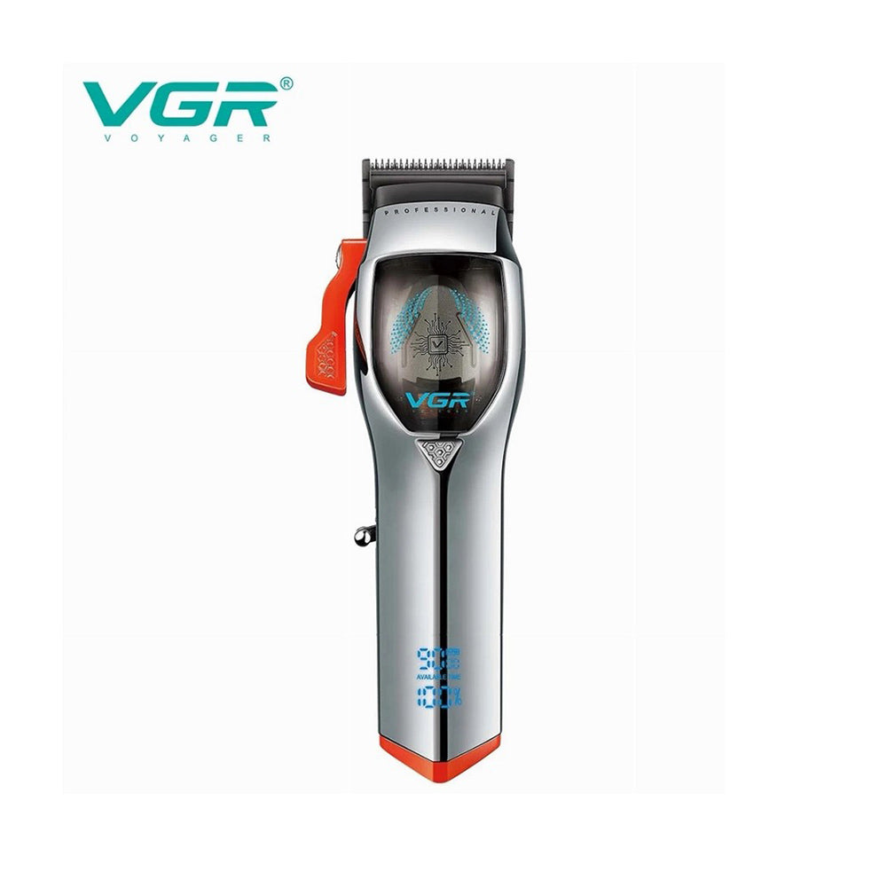 Rasoio tagliacapelli VGR HAIR CLIPPER ricaricabile con display a led leva conica 4 pettinini guida 9000 RPM 647