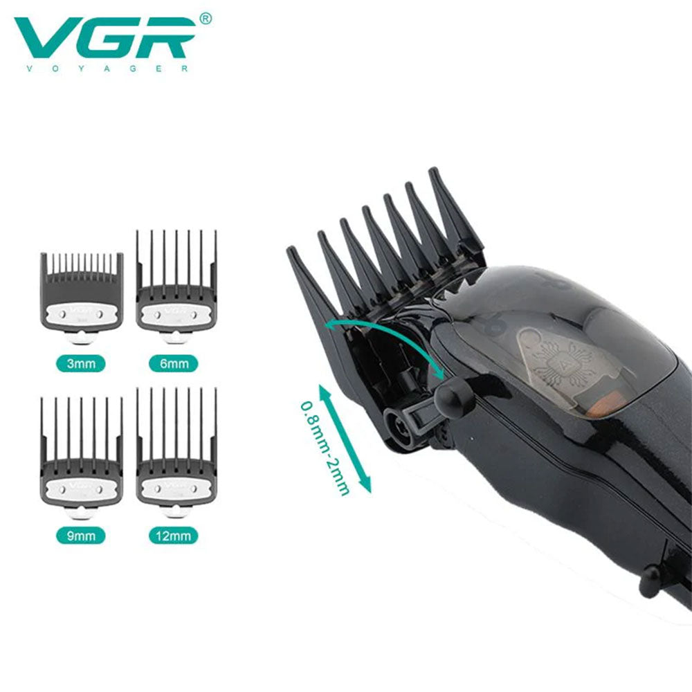 Rasoio VGR HAIR CLIPPER ricaricabile con 4 pettinini taglia capelli barba con base due modalità di ricarica 653