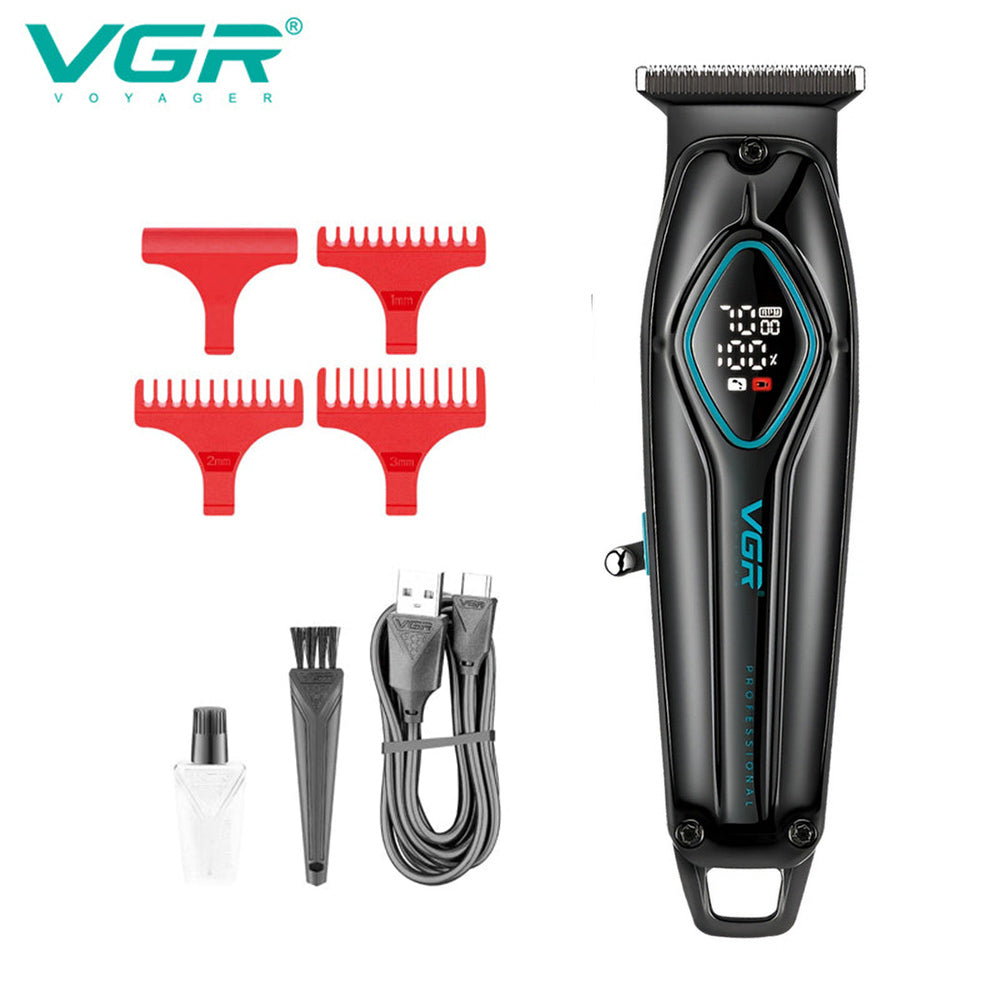 Rasoio tagliacapelli HAIR TIMMER ricaricabile portatile per barba capelli basette corpo con 3 pettinini alta velocità 7000 giri/min display 945