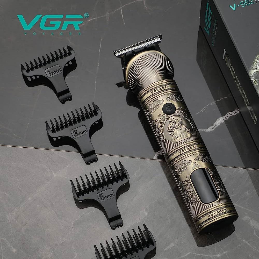 Rasoio VGR HAIR TRIMMER ricaricabile con 4 testine taglia capelli barba con display stile retro 962