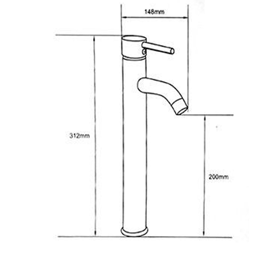 Rubinetto miscelatore per lavabo da bagno a canna alta moderno per lavandino modello Pisa
