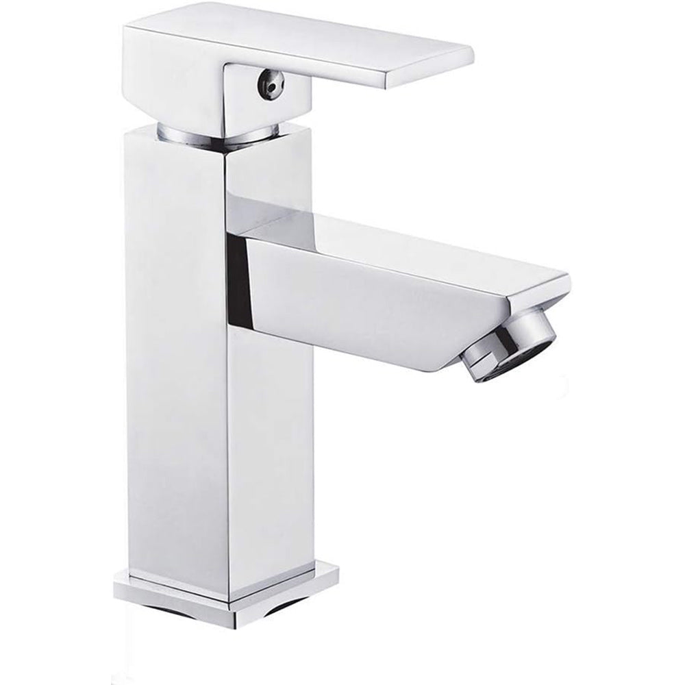 Rubinetto per lavandino miscelatore lavabo da bagno monoforo orientabile monocomando cromato lucido modello Firenze