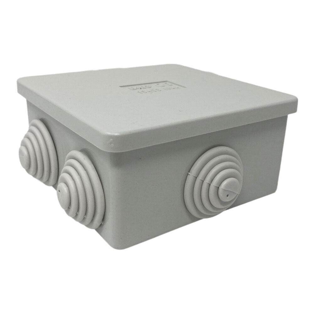 Scatola di derivazione quadrata box con coperchio a pressione 6 passacavi tenuta stagna IP44 80xx80x40 mm