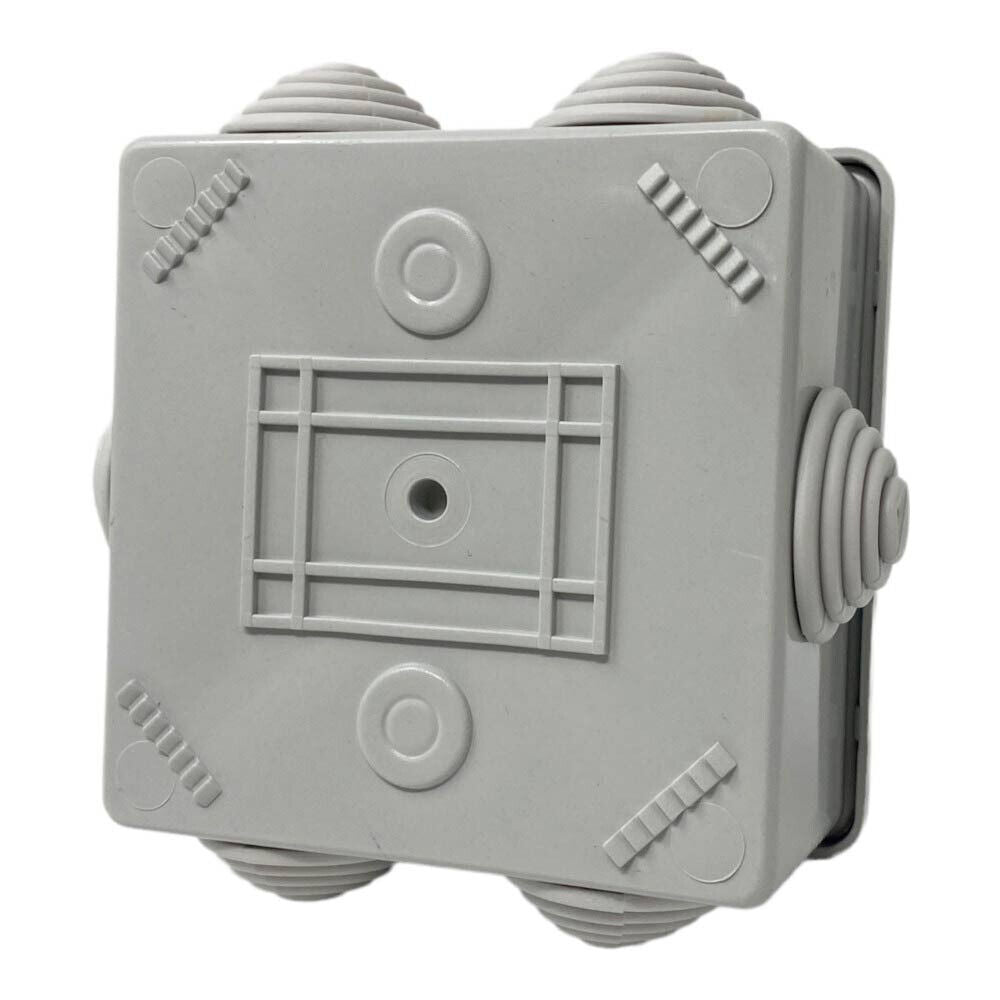 Scatola di derivazione quadrata box con coperchio a pressione 6 passacavi tenuta stagna IP44 80xx80x40 mm