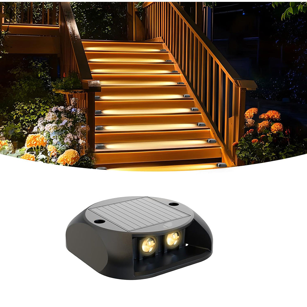 Faretto segnapasso con pannello solare 0.4 watt luce a led per sentieri luce calda 3000k IP54
