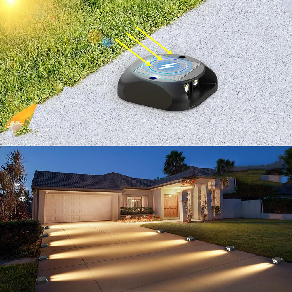 Faretto segnapasso con pannello solare 0.4 watt luce a led per sentieri luce calda 3000k IP54