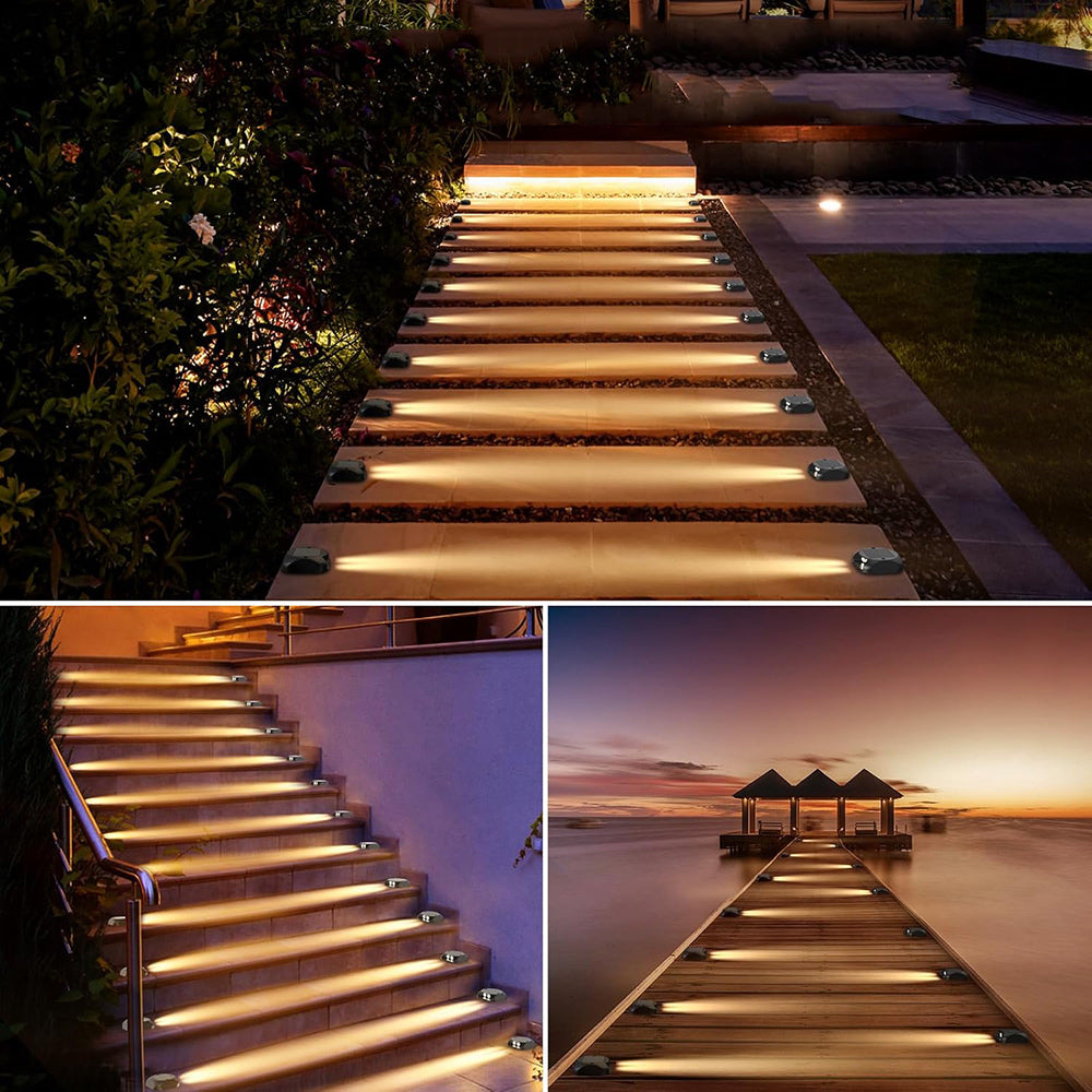 Faretto segnapasso con pannello solare 0.4 watt luce a led per sentieri luce calda 3000k IP54