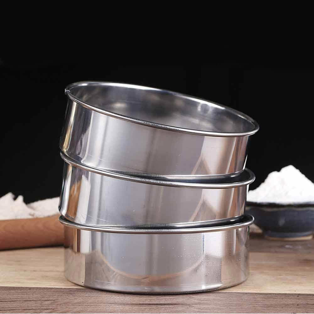 Set 3 setacci rotondi da cucina per farina zucchero cacao setaccio per pasticciere