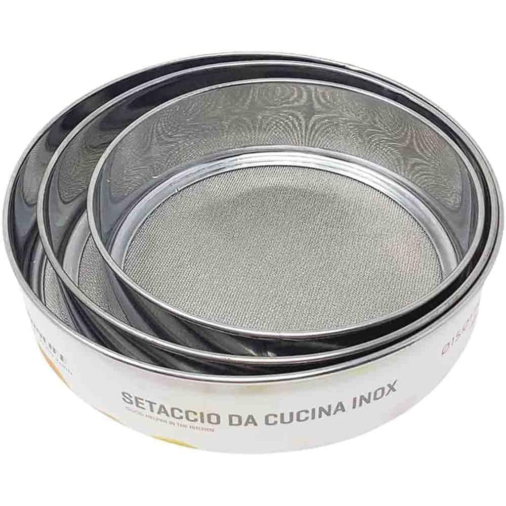 Set 3 setacci rotondi da cucina per farina zucchero cacao setaccio per pasticciere