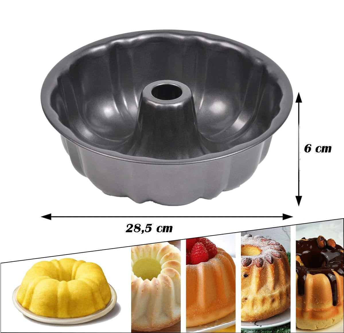 Teglia da forno per dolci rustici in alluminio con rivestimento antiaderente stampo per torte dolci 28.5 cm