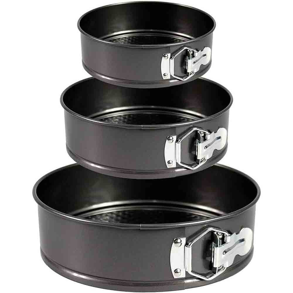 Tortiera apribile con cerniera 3 teglie 24 26 28 cm da forno per torte dolci rotonde