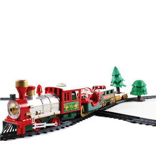 Trenino di natale su binario 22PZ luci suoni pista natalizia x albero