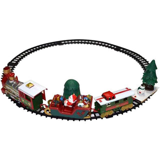 Trenino di natale su binario 22PZ luci suoni pista natalizia x albero