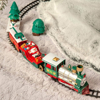 Trenino di natale su binario 22PZ luci suoni pista natalizia x albero