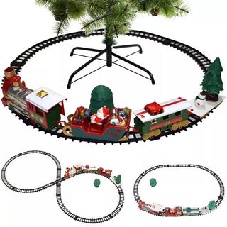 Trenino di natale su binario 22PZ luci suoni pista natalizia x albero