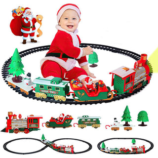 Trenino di natale su binario 22PZ luci suoni pista natalizia x albero
