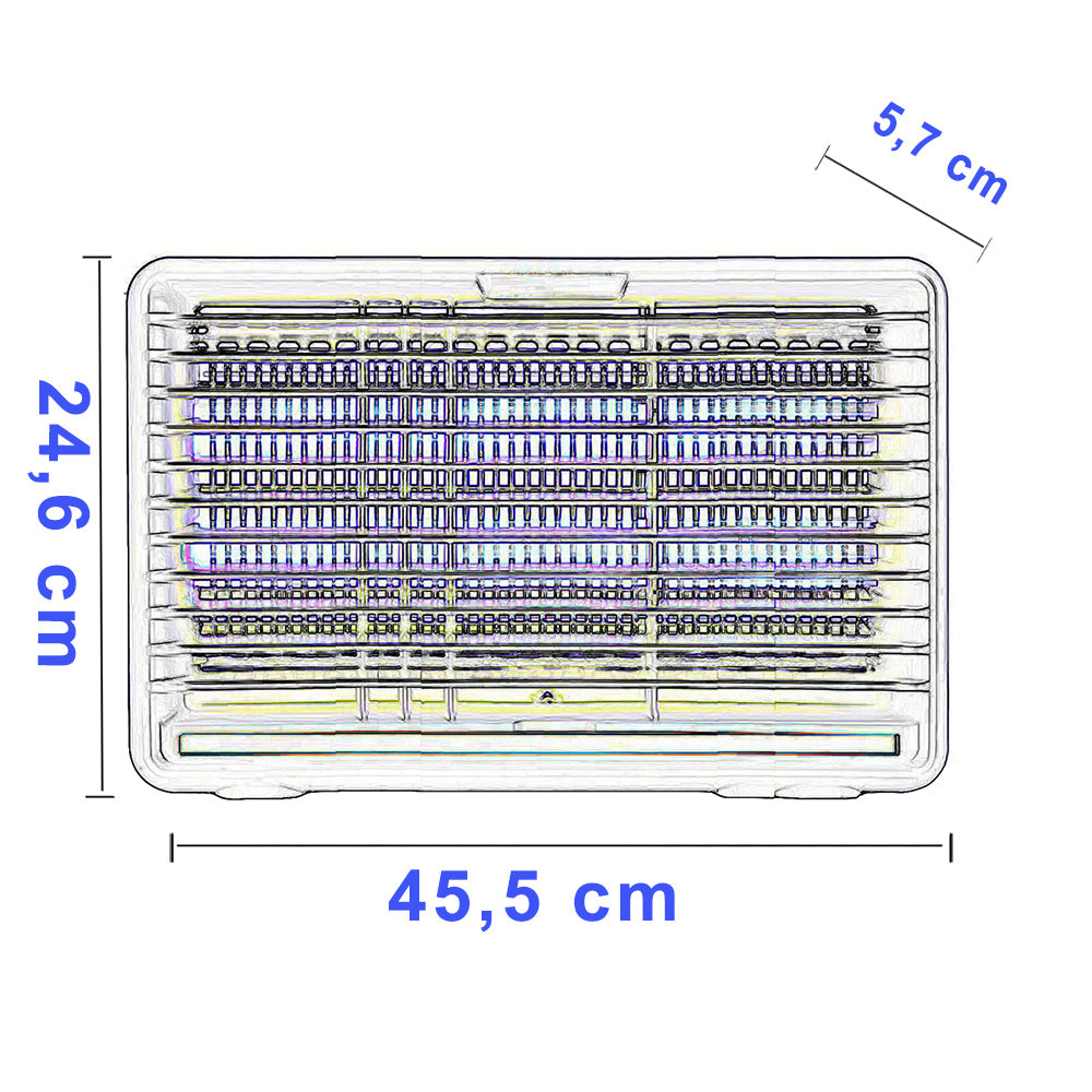 Zanzariera elettrica con neon a led uv 2x5 watt anti zanzara 10 watt con catenella per appendere vaschetta raccogli zanzare