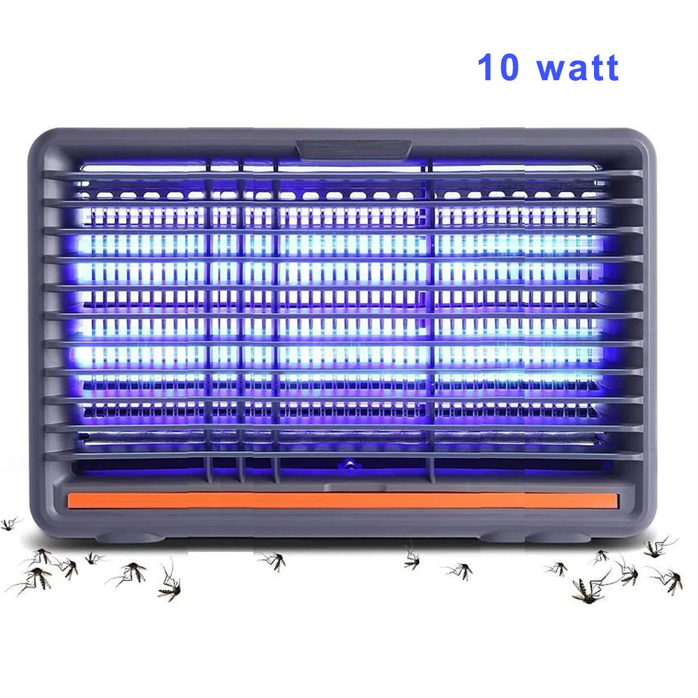 Zanzariera elettrica con neon a led uv 2x5 watt anti zanzara 10 watt con catenella per appendere vaschetta raccogli zanzare