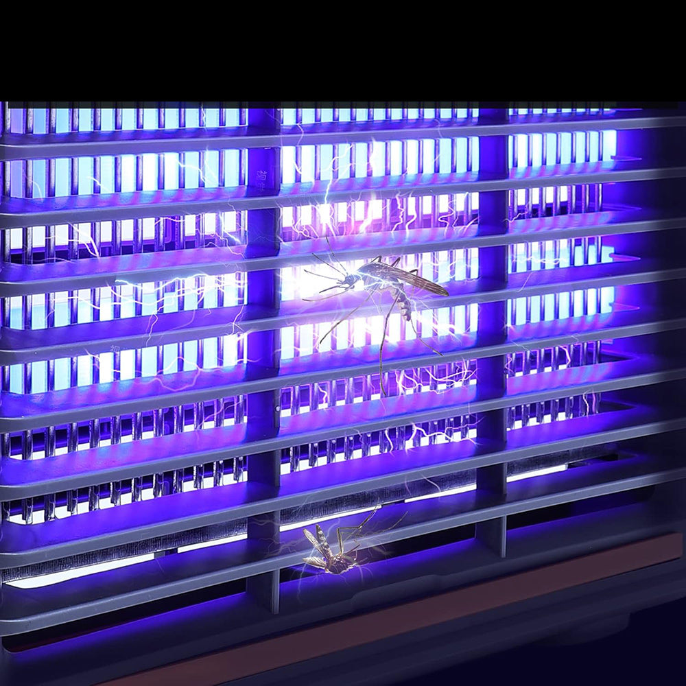 Zanzariera elettrica con neon a led uv 2x5 watt anti zanzara 10 watt con catenella per appendere vaschetta raccogli zanzare