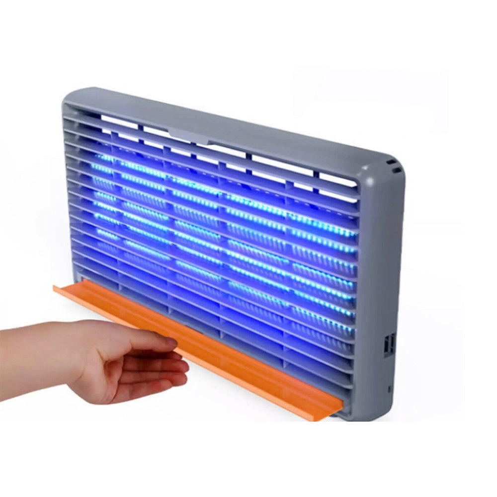 Zanzariera elettrica con neon a led uv 2x5 watt anti zanzara 10 watt con catenella per appendere vaschetta raccogli zanzare
