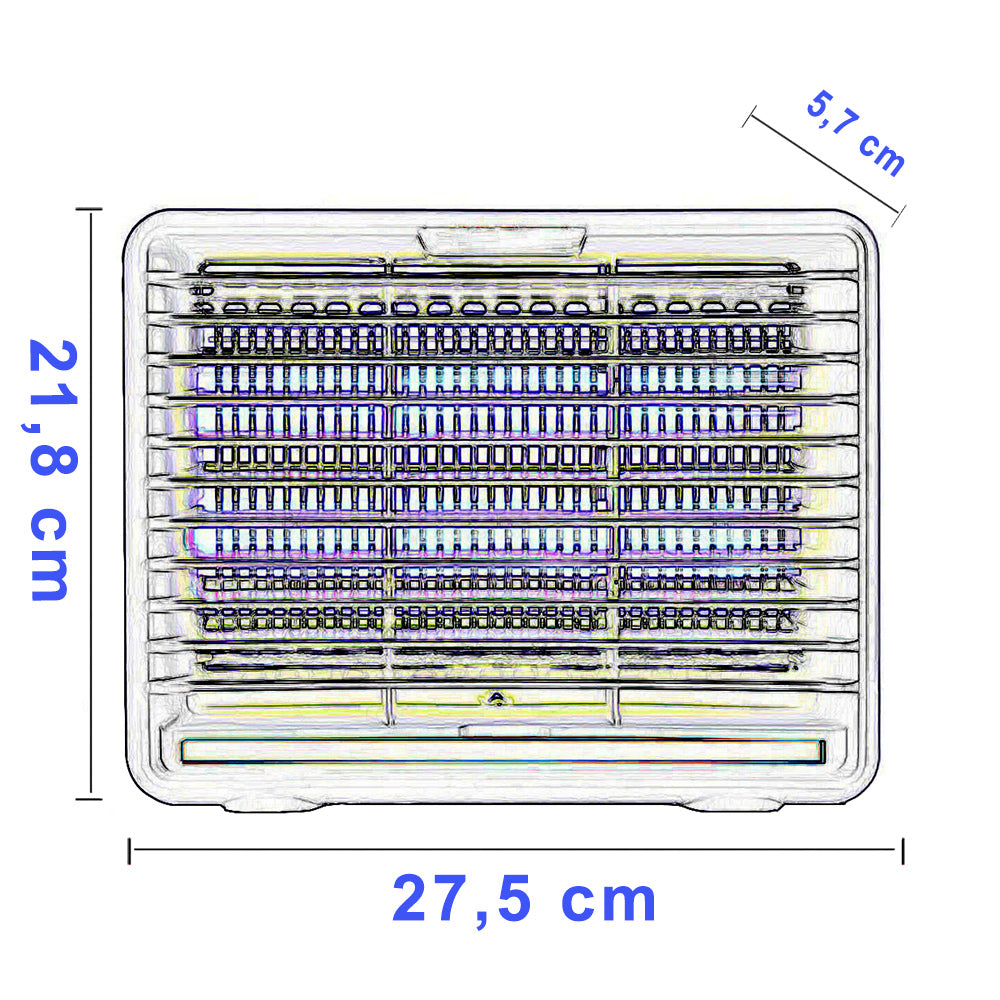 Zanzariera elettrica con neon a led uv 2x3 watt anti zanzara 6 watt con catenella per appendere vaschetta raccogli zanzare