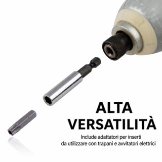 Kit 100 inserti punte trox taglio stella adattatore per avvitatore