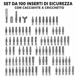 Kit 100 inserti punte trox taglio stella adattatore per avvitatore