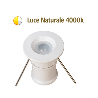 Mini faretto incasso bianco cielo stellato 1W punto luce IP65