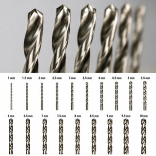 Set 19 punte trapano HSS titanio 1 a 10 mm per metallo legno plastica