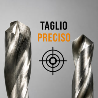 Set 25 punte trapano HSS titanio 1 a 13 mm per metallo legno plastica