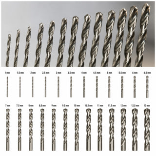 Set 25 punte trapano HSS titanio 1 a 13 mm per metallo legno plastica