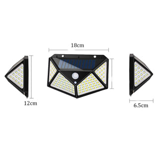 3 faretti solari applique 114 led sensore di movimento 3 modalità Ip65