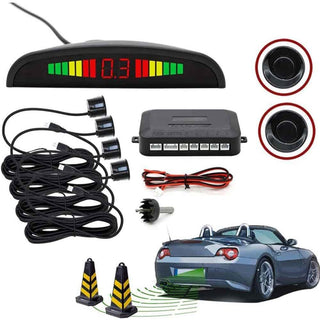 4 sensori parcheggio con display LED e avviso acustico nero