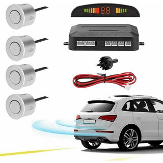 4 sensori parcheggio con display LED e avviso acustico silver