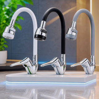 Rubinetto con doccetta in silicone flessibile da cucina 2 getti