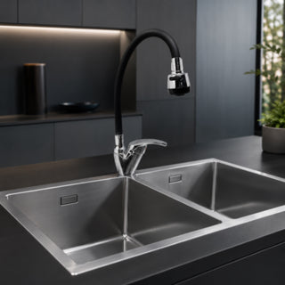 Rubinetto con doccetta in silicone flessibile da cucina 2 getti