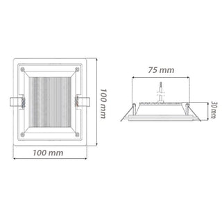 Pannello led slim incasso bordo in vetro 6 watt teconologia CCT