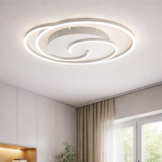Plafoniera led 48 watt tonda spirale bianca e oro luce fredda 6500k