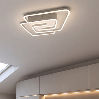 Plafoniera led 48 watt quadrata spirale bianca e oro luce fredda 6500k