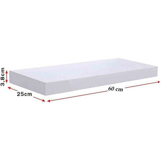 Mensola da parete 60x25 cm con reggimensola a scomparsa bianco opaco