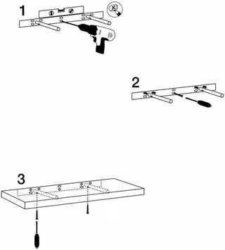 Mensola da parete 60x25 cm con reggimensola a scomparsa bianco opaco